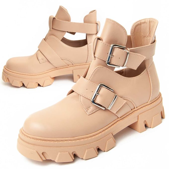 Botín Casual Para Mujer.  Montevita  Bottivita6  93901 40 beige