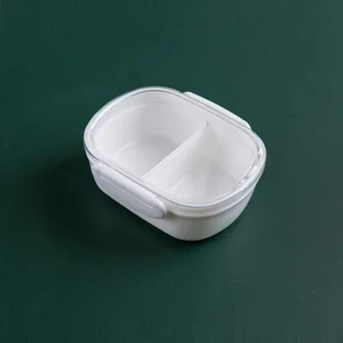 Multifunctionele Lunchbox Bewaardoos, Magnetron Hittebestendig Plastic Voedsel, Fruit Opberg- en Afsluitdoos Draagbare Bento Box white