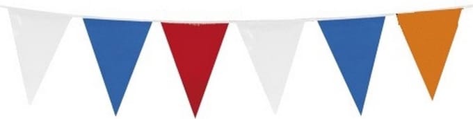 Vlaggenlijn oranje/rood/wit/blauw 40 meter