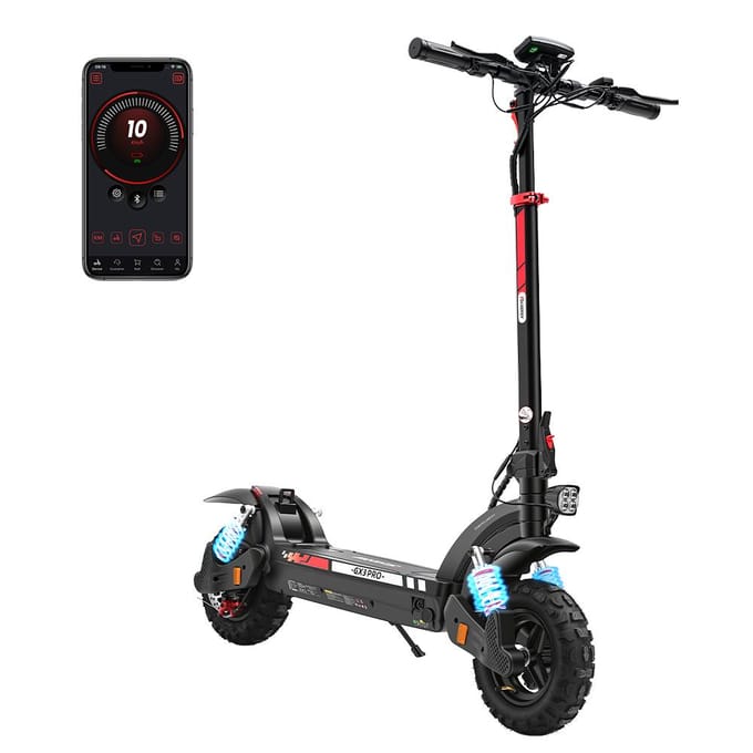 iScooter GX3 Pro Elektrische Scooter, 48V 17.5Ah Batterij, Slimme App met GPS & NFC zwart