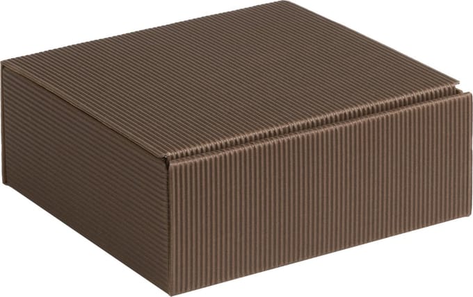 Geschenkdoos ribbelkarton 15x14x5,5cm BRUIN (100 stuks)