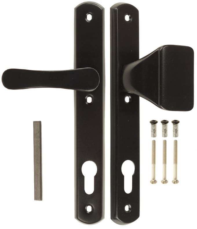 Zwarte Deurklink & Greep 90mm Rechts Buiten - Aluminium