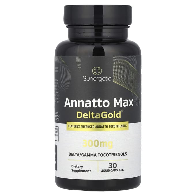 Sunergetic, Annatto Max Delta Gold®, 300 mg, 30 vloeibare capsules