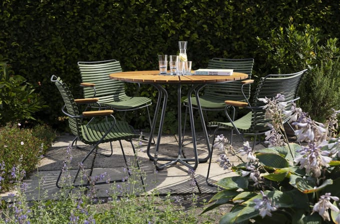 HOUE - CLICK Dining Armleunstoel met lage rugleuning - olijfgroen