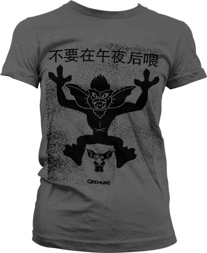 Gremlins Dames Tshirt -L- Chinese Poster Grijs