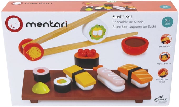 MENTARI Keukentje - Sushi Set - 17X7,50X4,50Cm - Hout - 3 Jaar