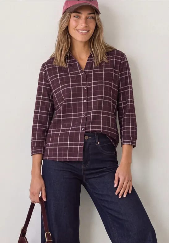 Shirt met 3/4-mouwen van jersey in blouse-stijl