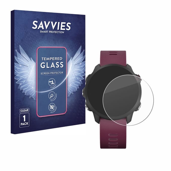 Savvies - Glas Screenprotector voor Garmin Forerunner 245 / 245 Music / 45 - Gehard Beschermglas 9H