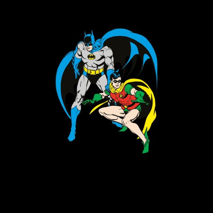 DC Batman & Robin Men's T-Shirt - Black - S