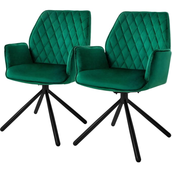 Set van 2 eetkamerstoelen Hale velvet | ML-Design