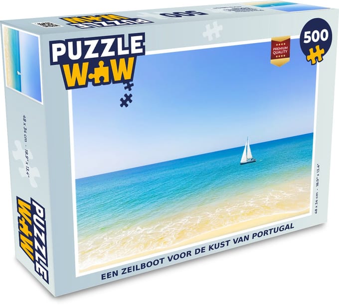 Puzzel Een zeilboot voor de kust van Portugal - Legpuzzel - Puzzel 500 stukjes
