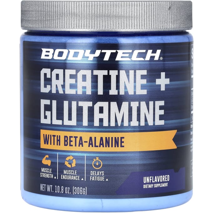 BodyTech, Créatine + Glutamine avec Bêta-Alanine, Non aromatisé, 10,8 oz (306 g)