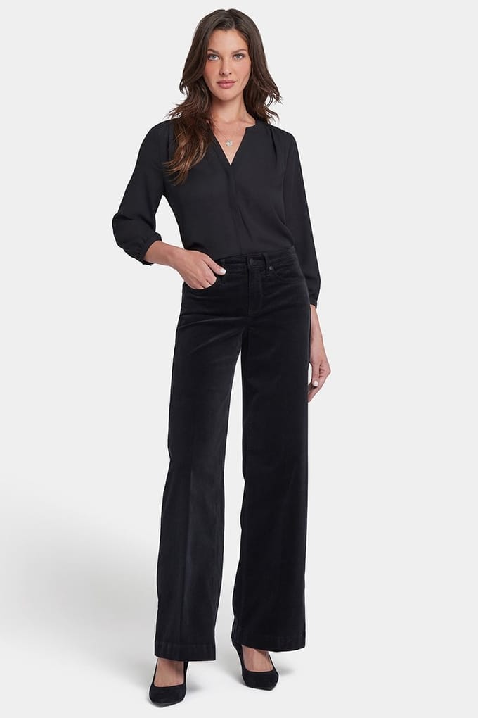 Teresa Brede Fluwelen Broek | Zwart
