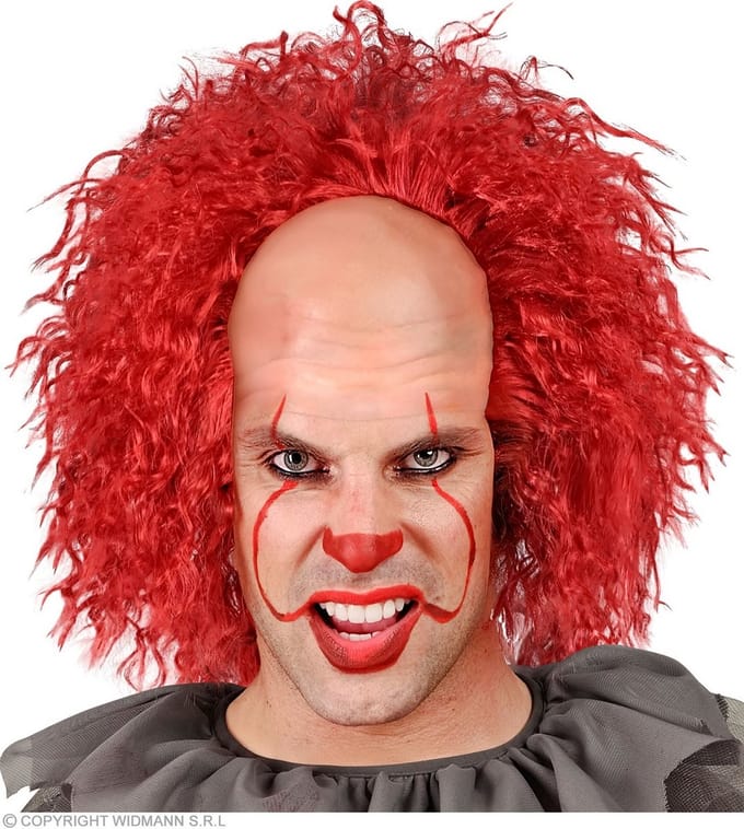 Enge clownspruik met rood haar