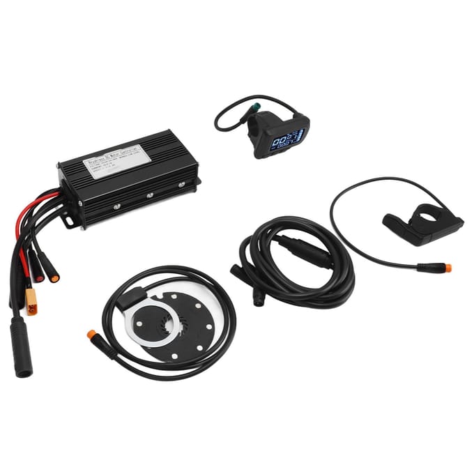 DC24V 36V 48V 26A 3 Modi Borstelloze Controller met EN06 Paneel Elektrische Fiets Duimgas black