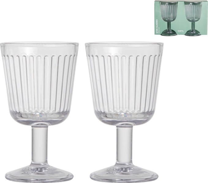 Gusta - Wijnglazen - Ribbels - 230 ml - Set van 2