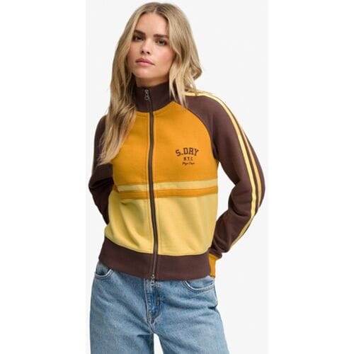 Superdry Cult Zip-through Tracktop Relaxed Pasvorm Yellow Grootte: 36