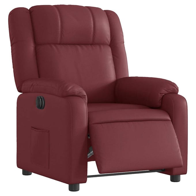 vidaXL - Fauteuil - verstelbaar - elektrisch - kunstleer - wijnrood