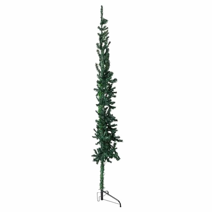 vidaXL - Kunstkerstboom - half - met - standaard - smal - 210 - cm - groen