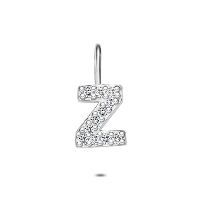 Twice As Nice Hanger in zilver, letter Z met steentjes