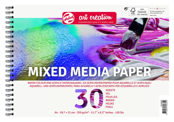 Papier talens art creation mixed media a4 wit | 3 stuks