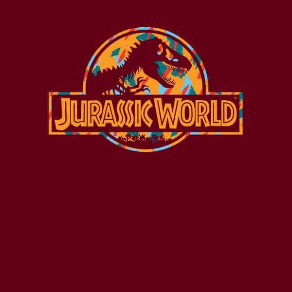 Jurassic Park Logo Tropical Hoodie - Burgundy - L