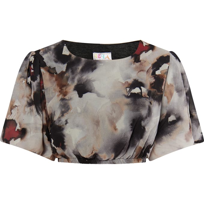 IZIA Blouse met tie-dye-patroon Dames Zwart Veelkleurig