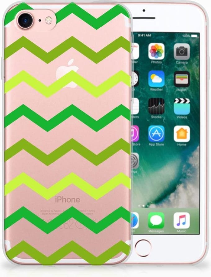 iPhone SE 2022 | SE 2020 | 8 | 7 TPU bumper Zigzag Groen