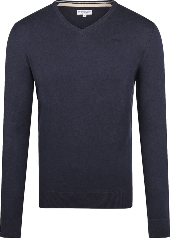 McGregor Trui Merinowol V-Hals Navy - Maat XL - Heren - Pullovers