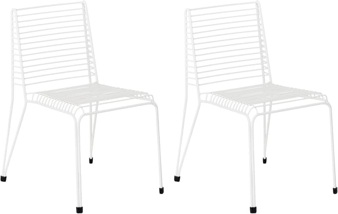 CHIEVE - Set van 2 tuinstoelen - Wit - Staal