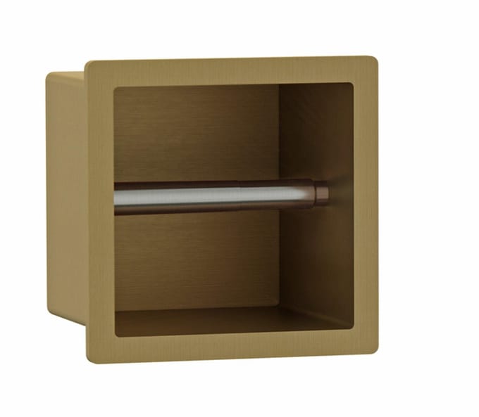 FugaFlow Eccelente Acces Toiletrolhouder - inbouw- 17.3x17.3x15.3cm - Geborsteld Messing -