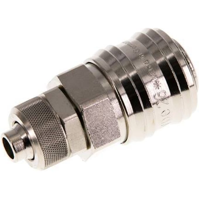 Vernikkeld Messing DN 7.2 (Euro) Luchtkoppeling Snelkoppeling 8x10 mm Push-On Double Shut-Off - CLS7-N-BN-SV-P-8
