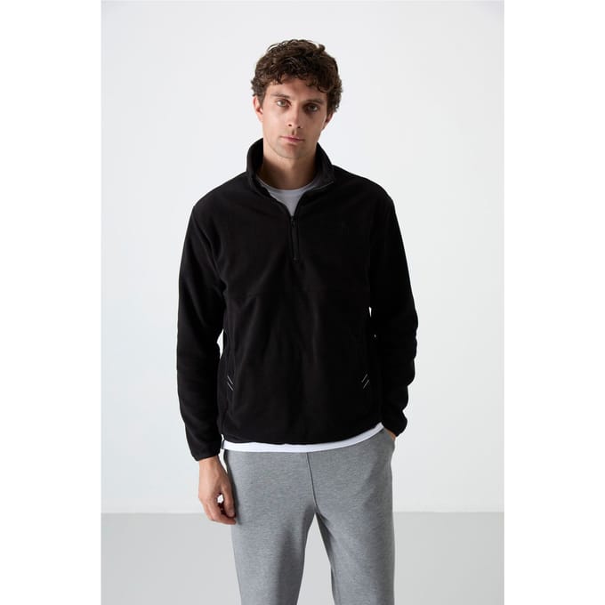 Heren Slim Fit Half-zip Pluche Sweatshirt