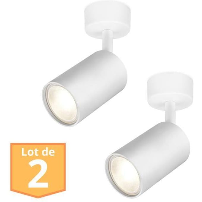 Set van 2 witte verstelbare plafondspots GU10 35W