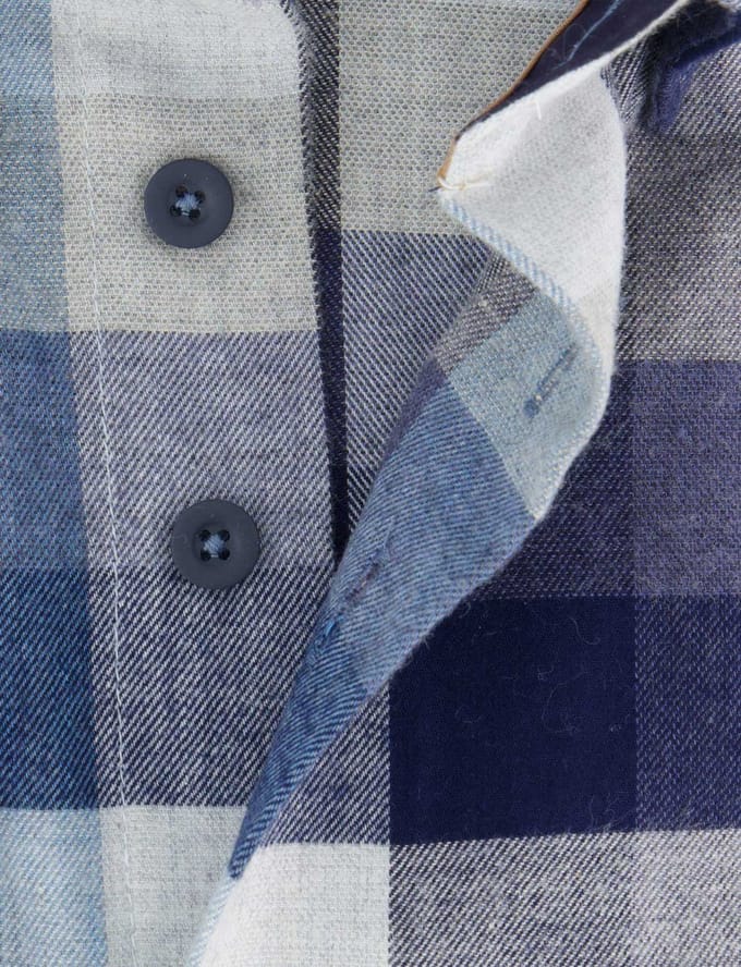 Blauw geruit overhemd Eden Valley normale fit
