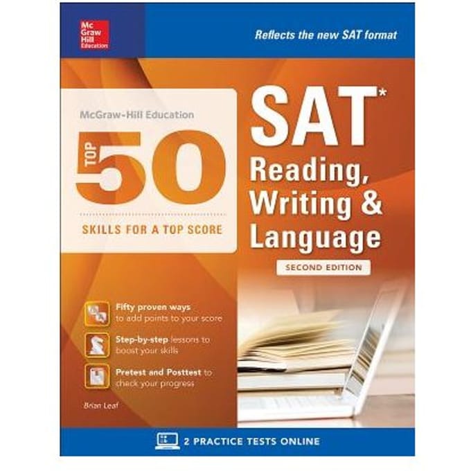 Mcgraw-Hill Education Top 50 Skills For A Top Score: Sat Reading, Writing & Language, - Brian Leaf
