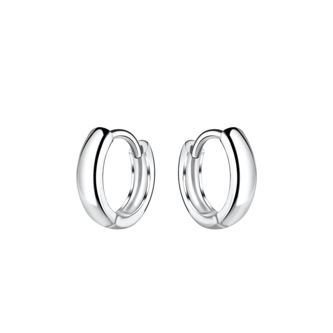 Joy|S - Zilveren oorringen 10 mm - 2 mm dikte - oorbellen met scharnier