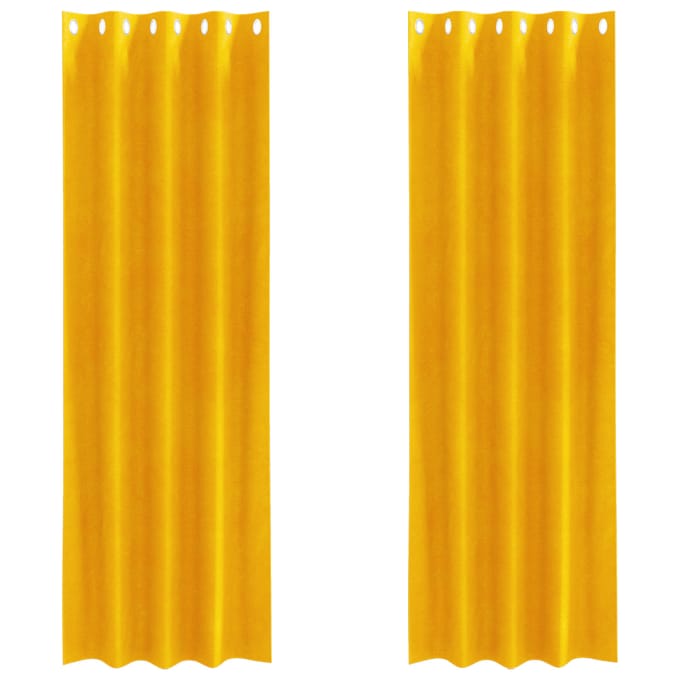 vidaXL - Gordijnen - 2 - st - Mosterdgeel - 140 - x - 260 - cm - fluweel