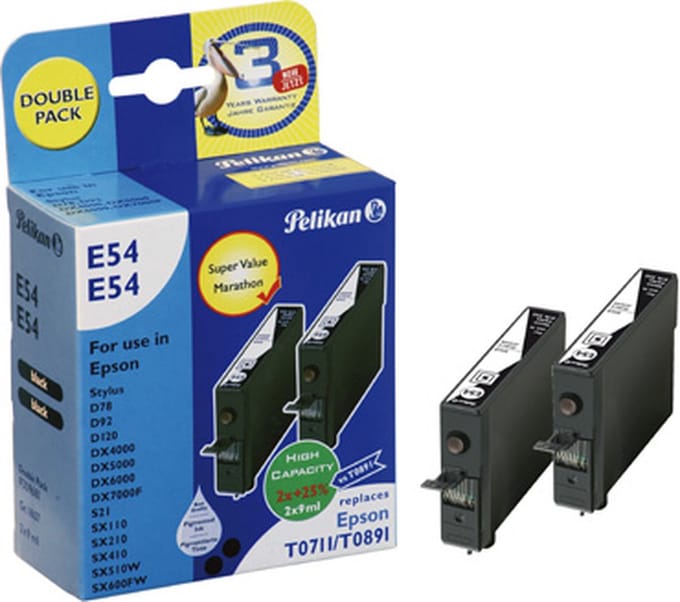 Pelikan T071140 - Inktcartridge / Zwart / 2pack