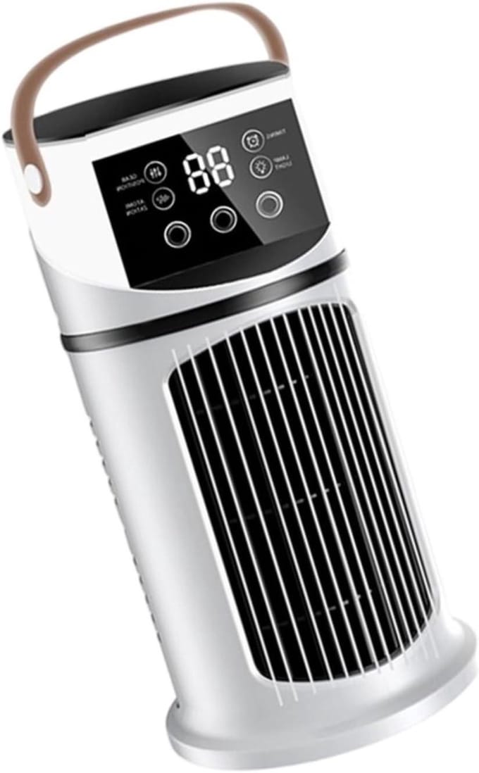 Draagbare Airco - Mini Koeler - Persoonlijke Koeling - 9 Ventilatorstanden - 27 x 155 x 155 cm - Wit