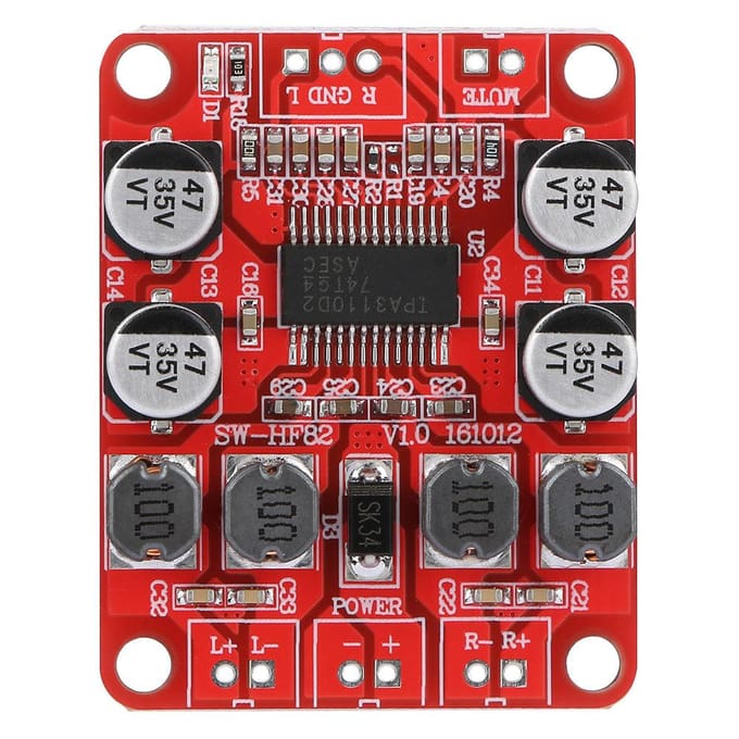 TPA3110 Digitale Audio Vermogensversterker Board 2x15W Dual Channel Stereo HF82