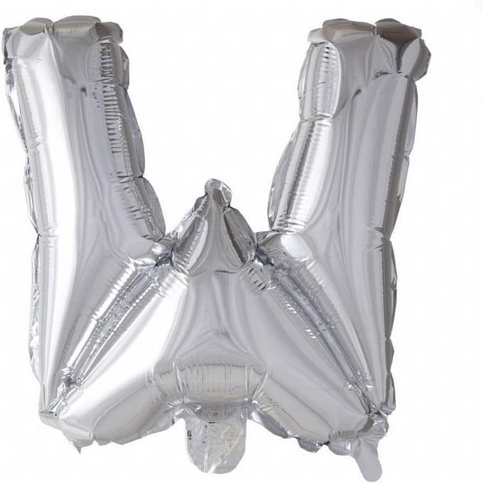 Wefiesta Folieballon Letter W 41 Cm Zilver