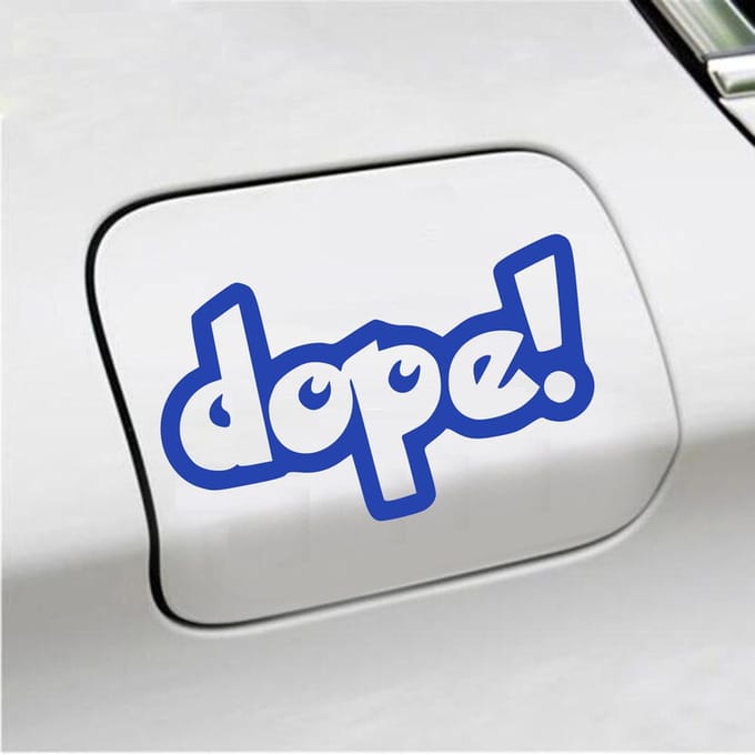 Bumpersticker - Dope! - 10 X 17 - Blauw