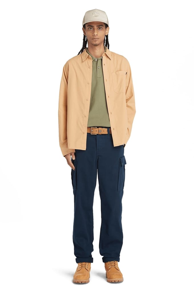 Timberland Garment Dye Poplin Shirt Light Wheat B Maat: S | Casual Overhemden Outlet | Heren | Beige