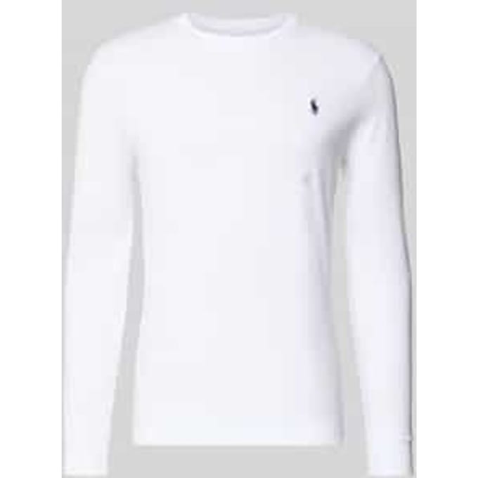 Custom slim fit shirt met lange mouwen met labelstitching