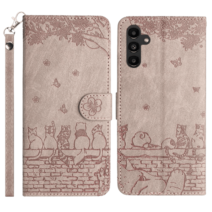 Comfycase Samsung S23 FE Bookcase Hoesje Katten Zachtroze