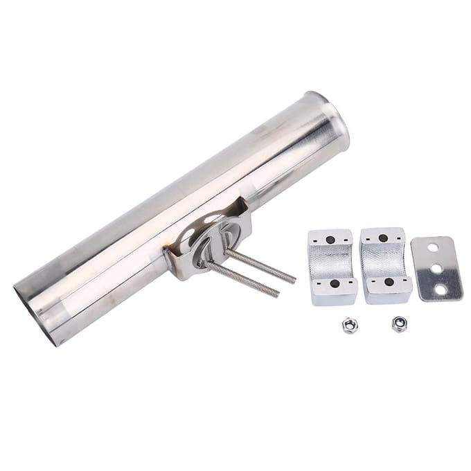 Support de support de canne à pêche en acier inoxydable robuste pour bateau blanc