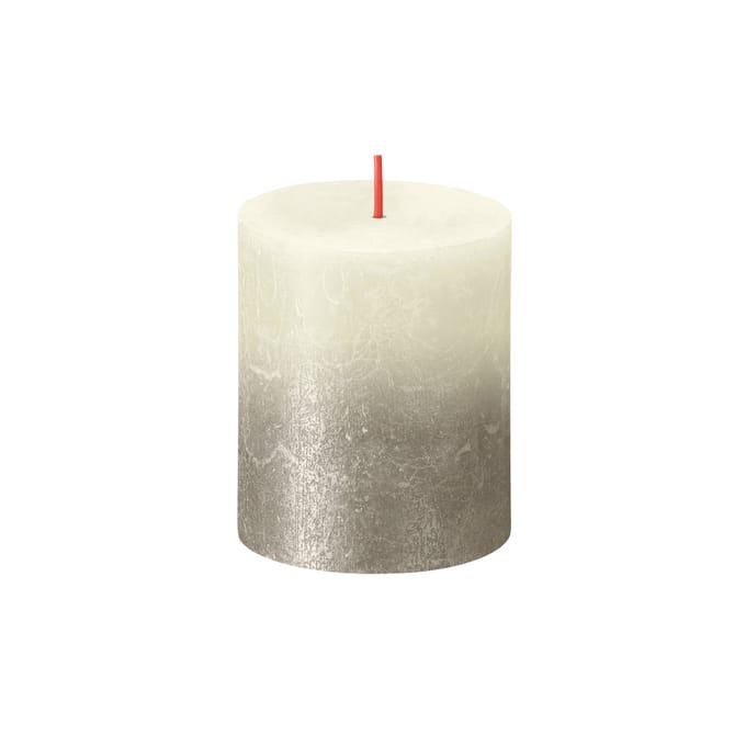 Bolsius - Rustiek stompkaars - Fading metallic - 80/68 - 1 Stuk - Soft Pearl + Champagne