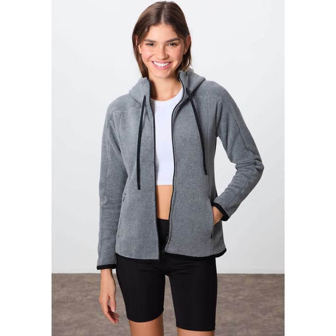 Vrouwen Pluche Rits-Hoodie