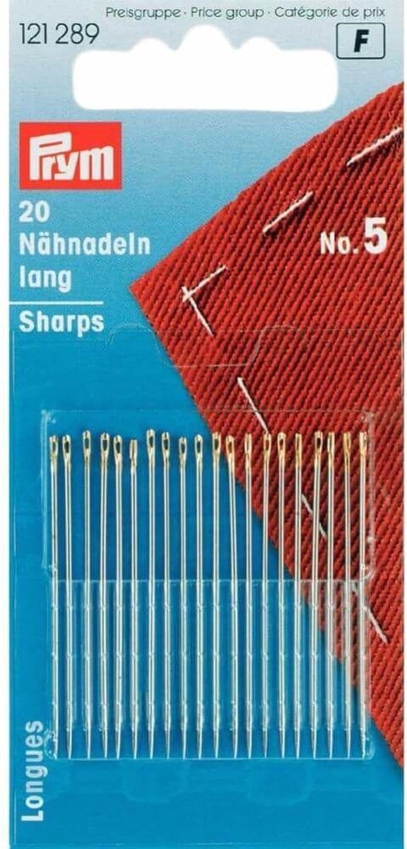 Naainaalden lang staal No. 5 0,80x40 mm 20 st.